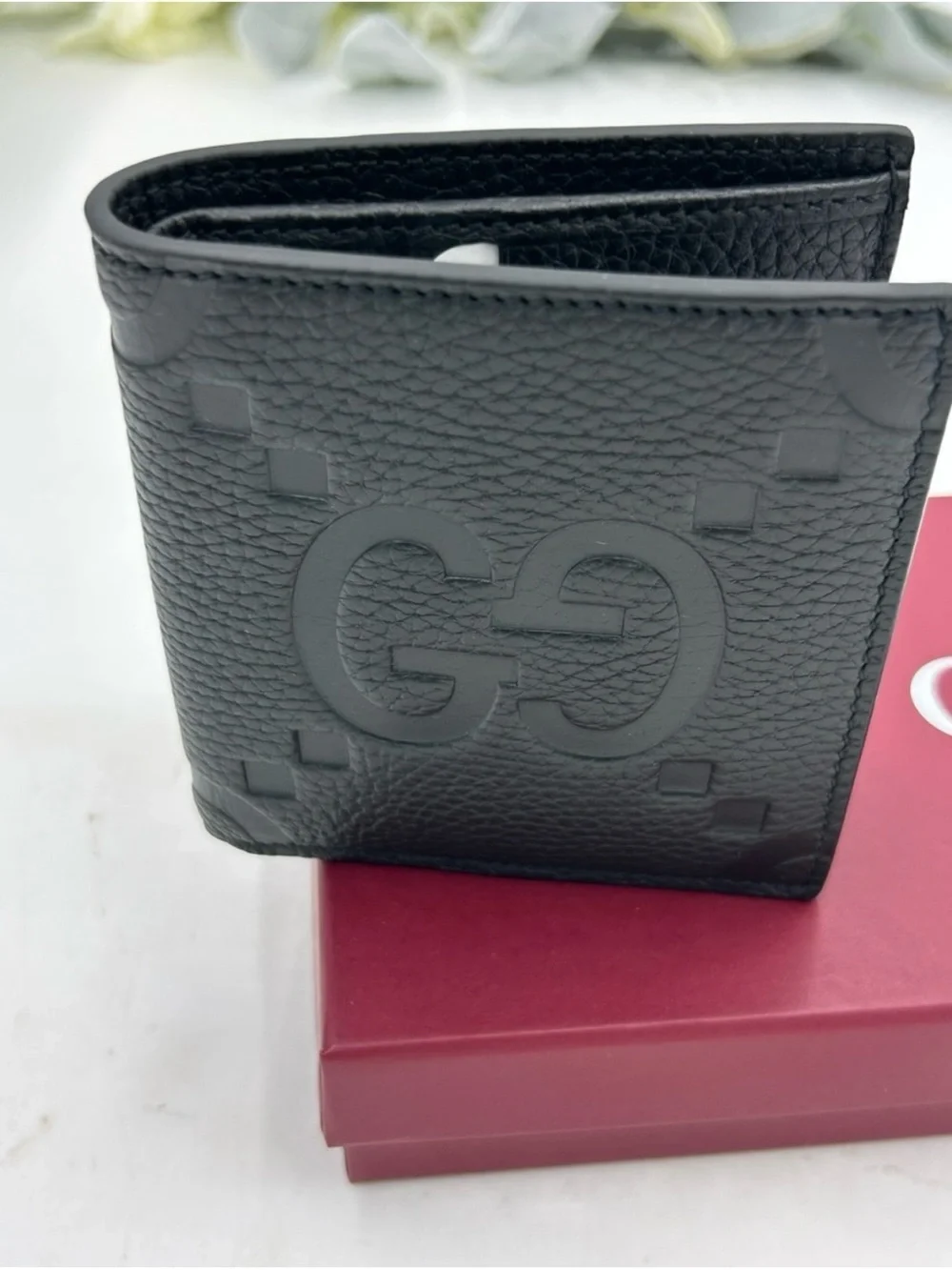 Gucci jumbo GG Leather bifold wallet made in Italy